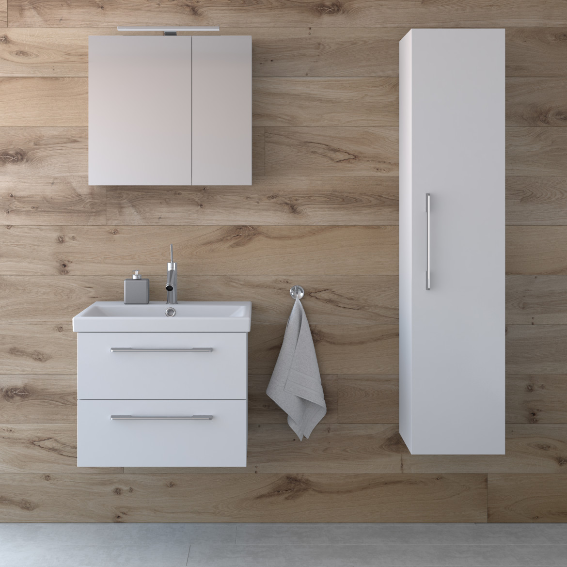 Point viseci ormaric 1 vrata 33x30x150 cm beli