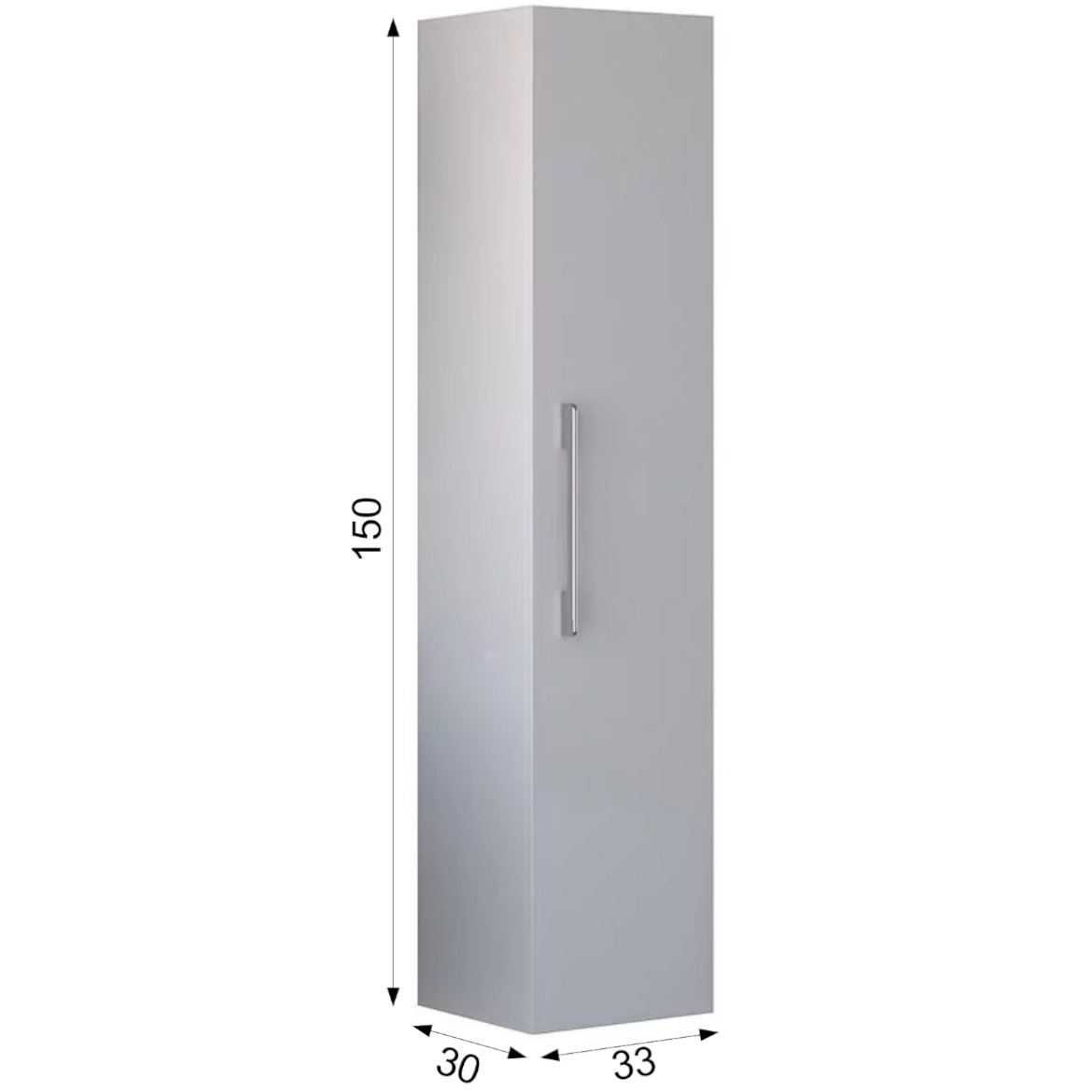Point viseci ormaric 1 vrata 33x30x150 cm beli