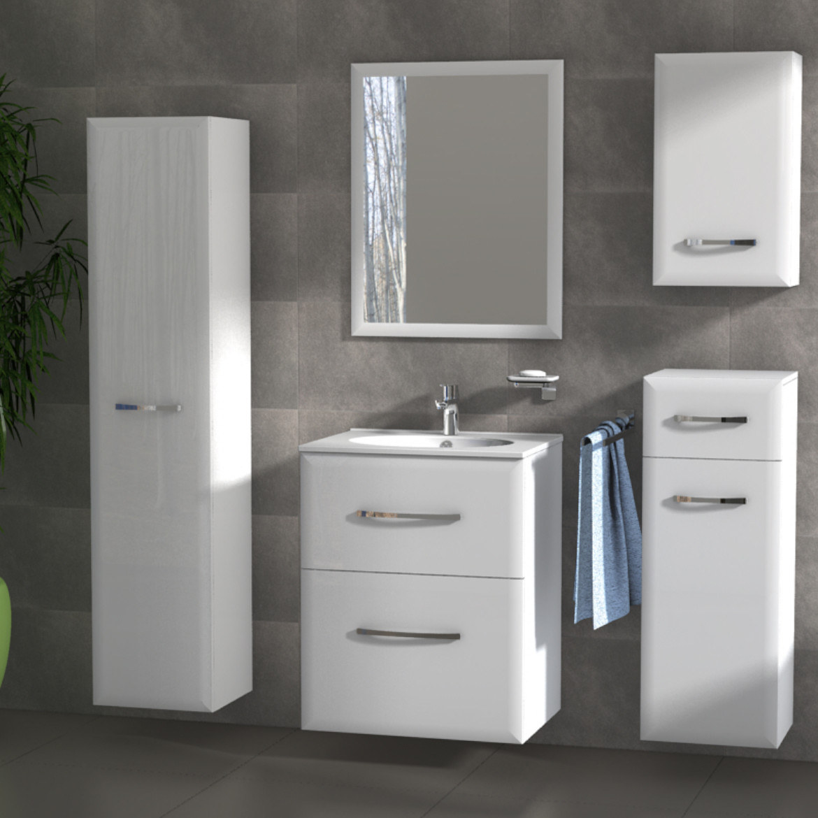 Viva ormaric 1 vrata + 1 fioka 35x20x59 cm beli
