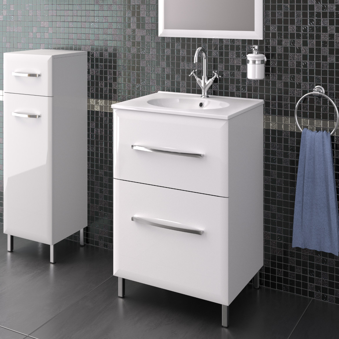 Viva ormaric 1 vrata + 1 fioka 35x20x59 cm beli