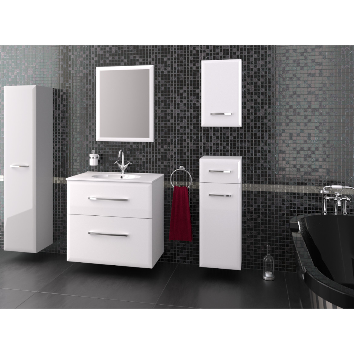 Viva ormaric 1 vrata + 1 fioka 35x20x59 cm beli