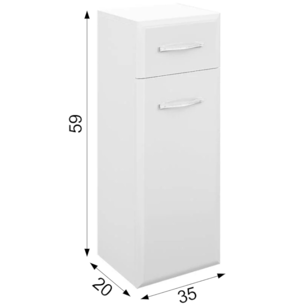 Viva ormaric 1 vrata + 1 fioka 35x20x59 cm beli