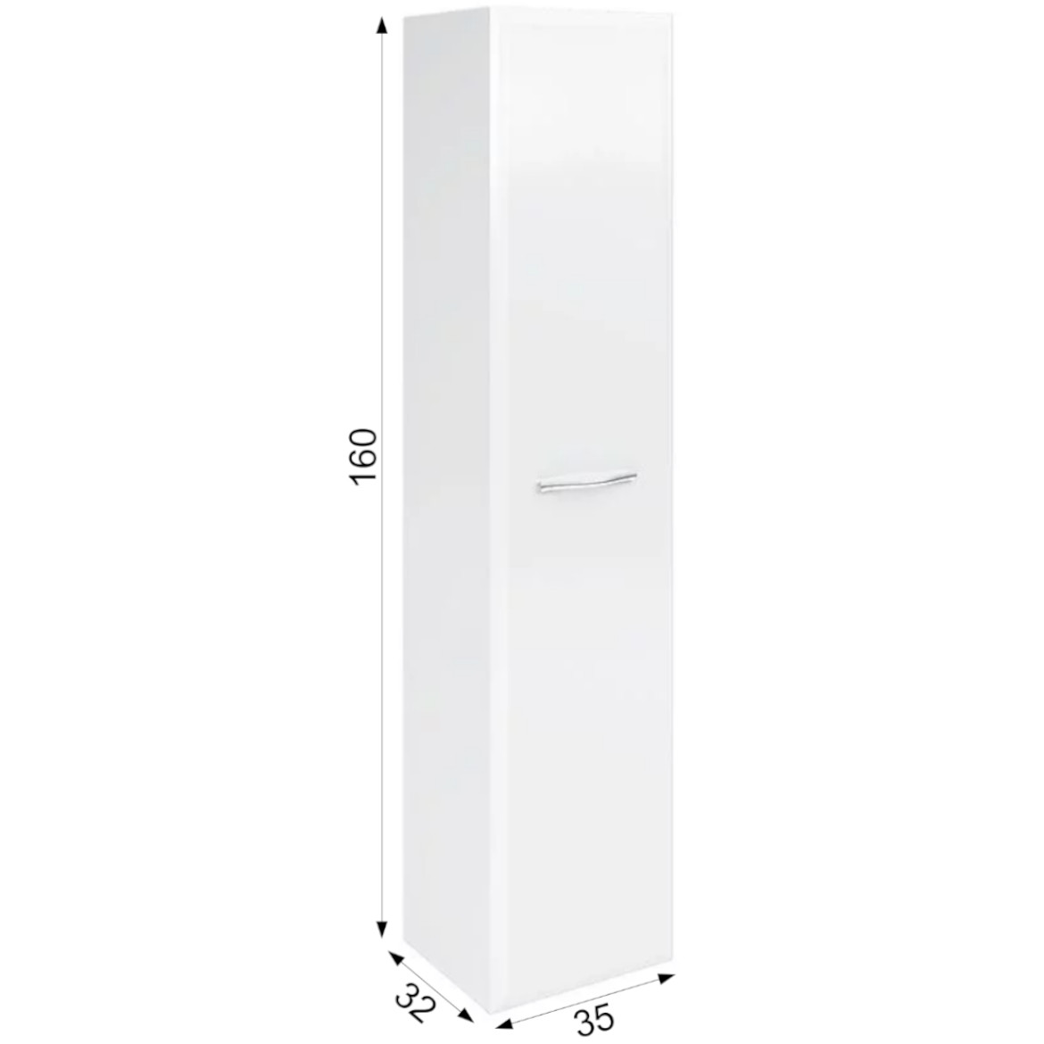 Viva ormaric 1 vrata 35x32x160 cm beli
