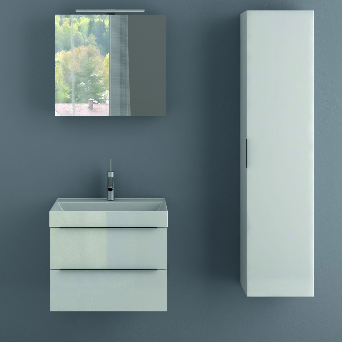 Malaga viseci ormaric s ogledalom 2 vrata 60x19,8x55 cm