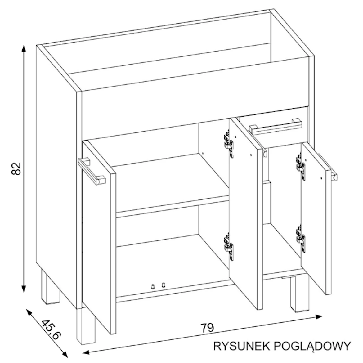 Catania set D80 ormaric s umivaonikom 79x45,6x82 cm beli
