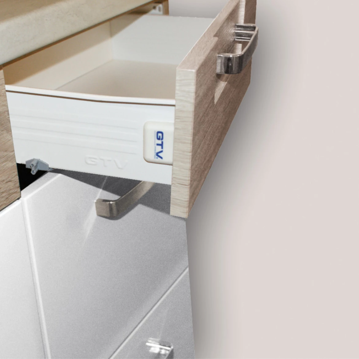 Kuhinjski element Premio 9D sonoma/bela/cappuccino sjaj