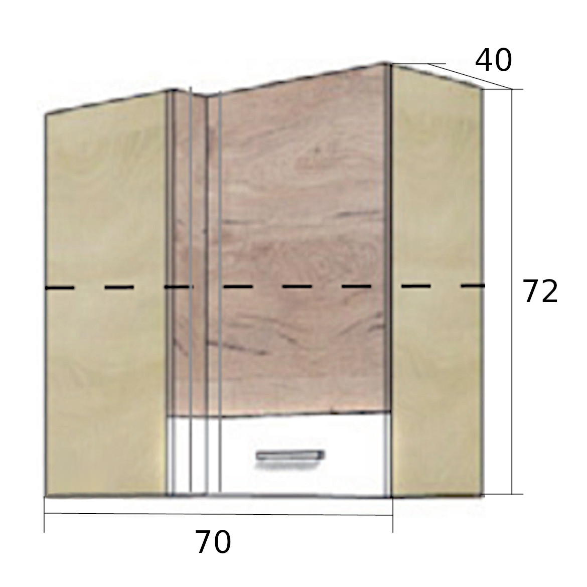 Kuhinjski element Ekono 45G sonoma/bela/san remo