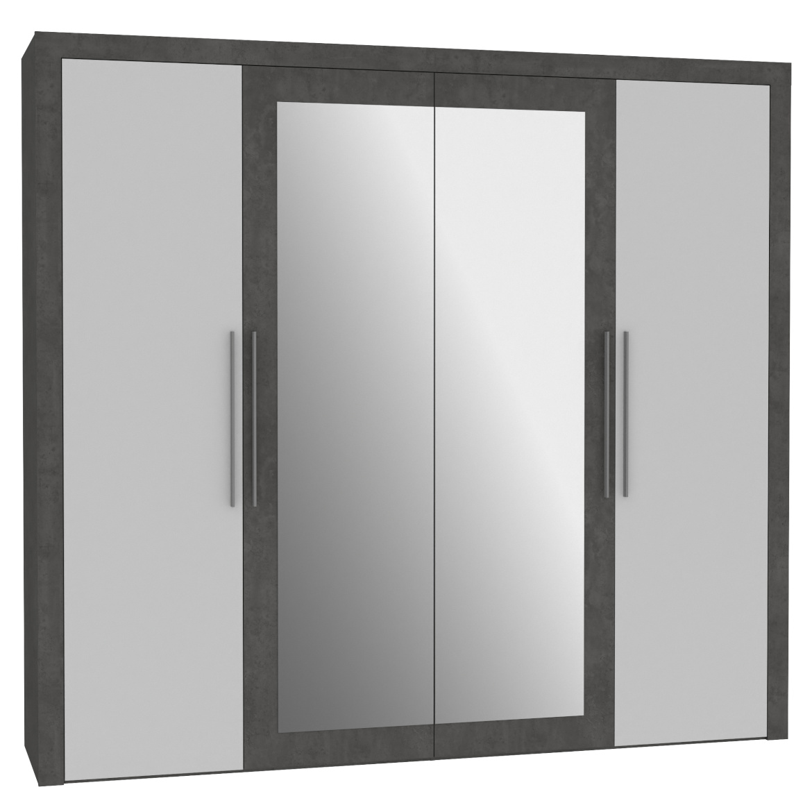 Julietta ormar 4 vrata/2x ogledalo 230x54,2x210,5 cm beton
