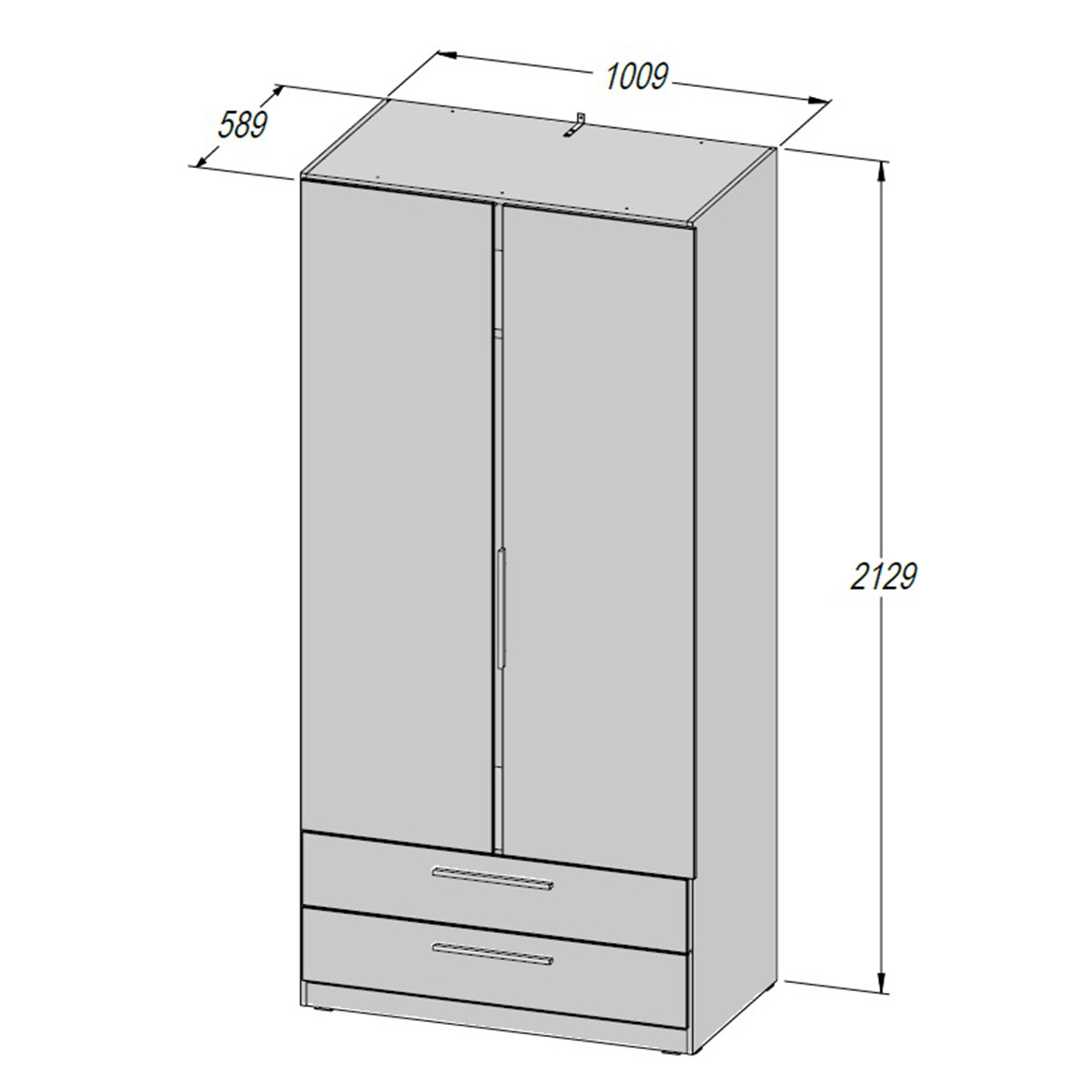 Ormar Cadixo 2 vrata + 2 fioke 101x59x213 sonoma