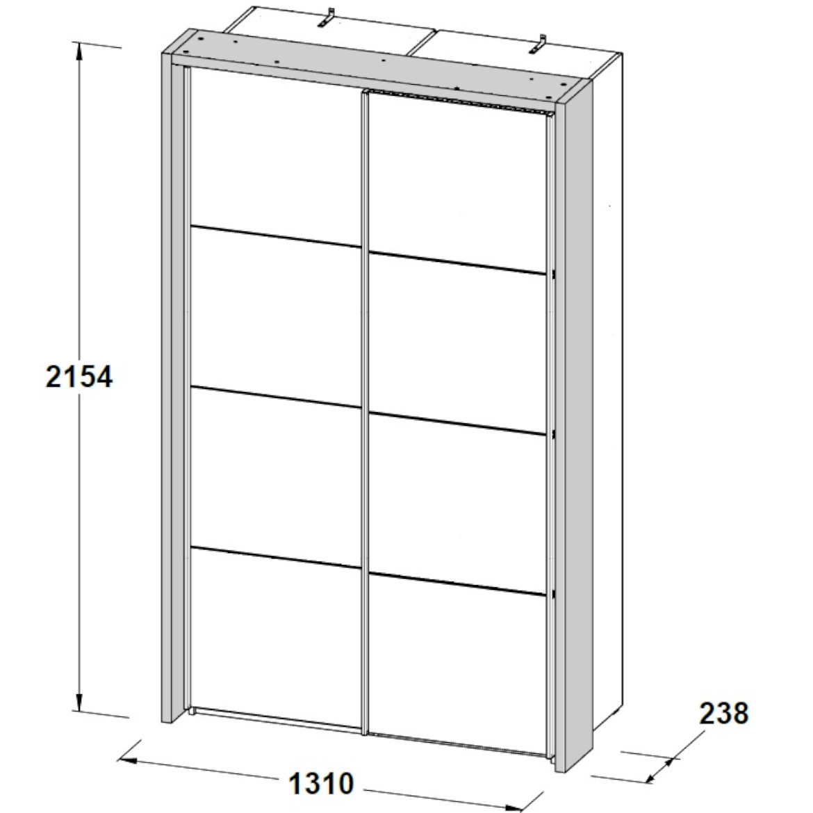 Sapporo okvir za ormar, s rasvjetom 131,1x23,8x215,9 bijeli