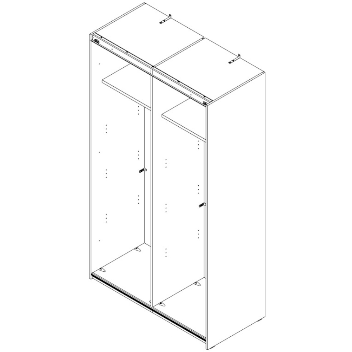 Ormar Sapporo 120x61,2x210,5 bela/ogledalo
