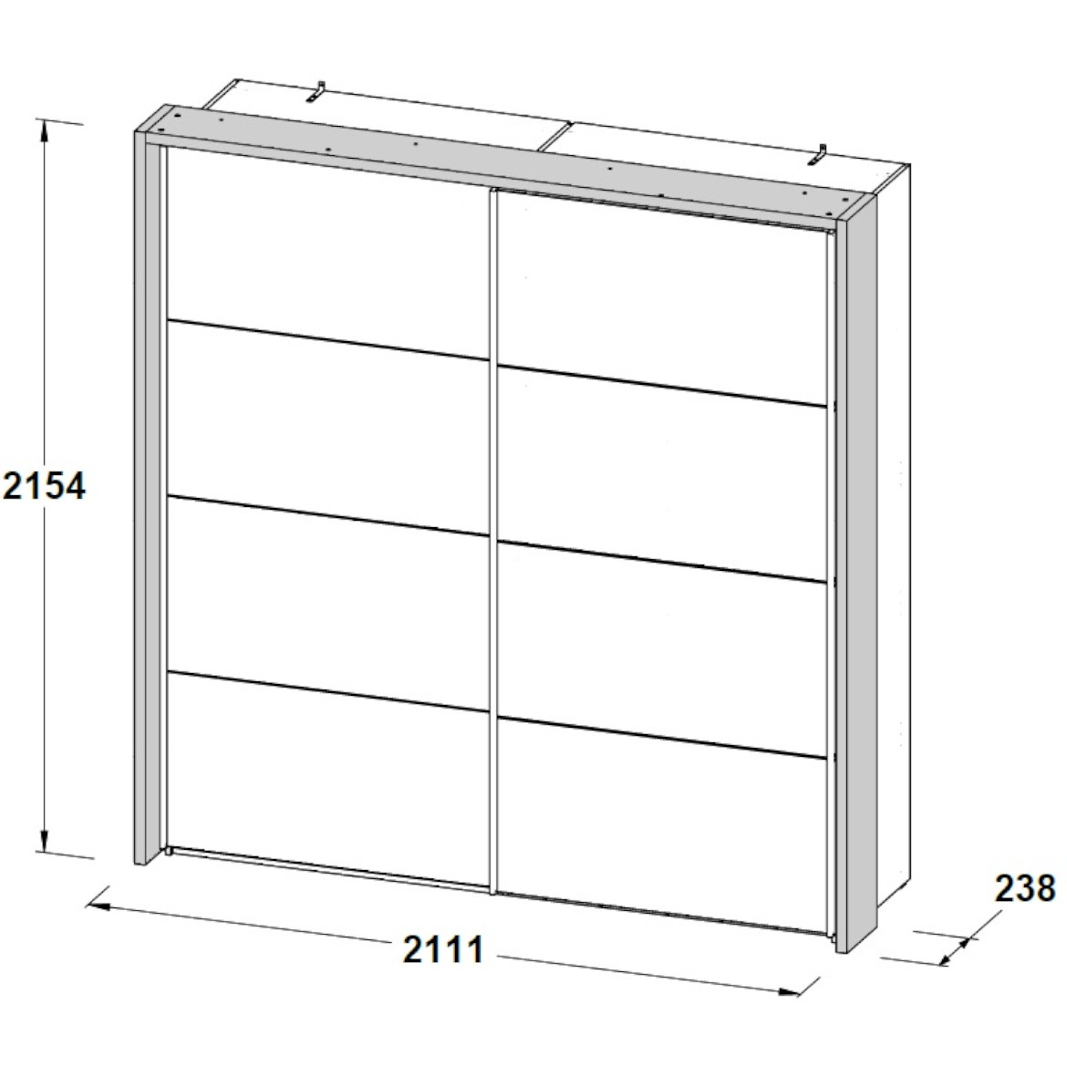 Sapporo okvir za ormar, s rasvjetom 210,9x23,8x215,9 bijeli