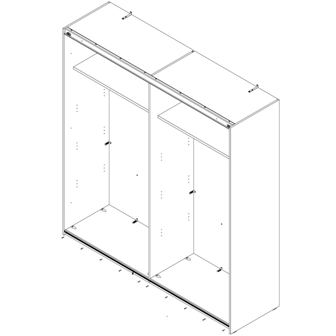 Ormar Sapporo 200x61,2x210,5 bela/ogledalo