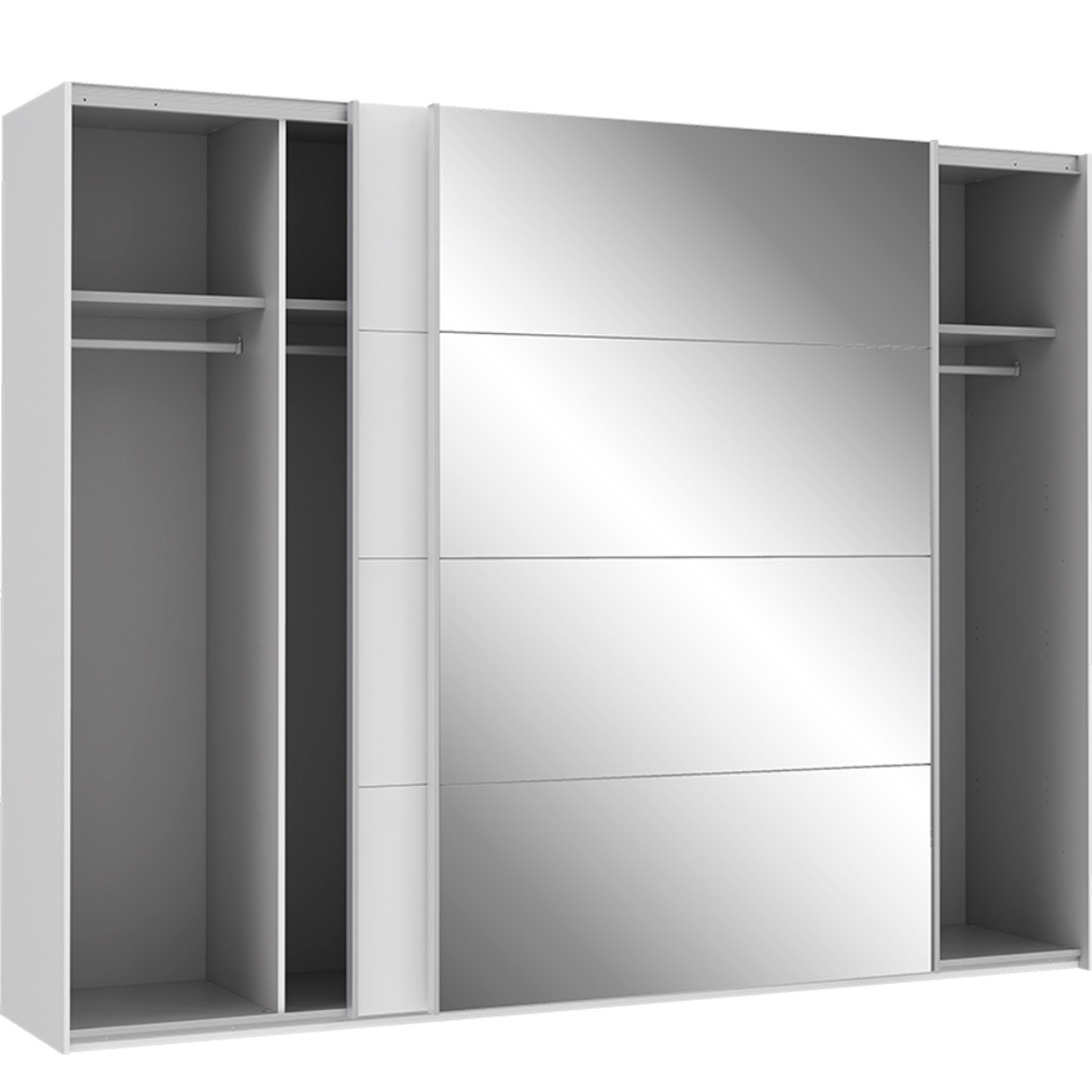 Ormar Sapporo 270x61,2x210,5 bela/ogledalo
