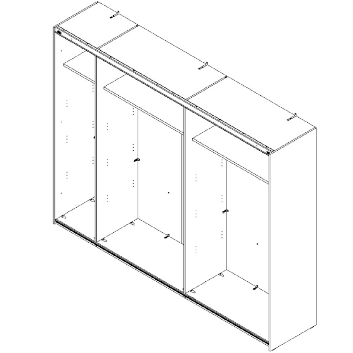 Ormar Sapporo 270x61,2x210,5 bela/ogledalo