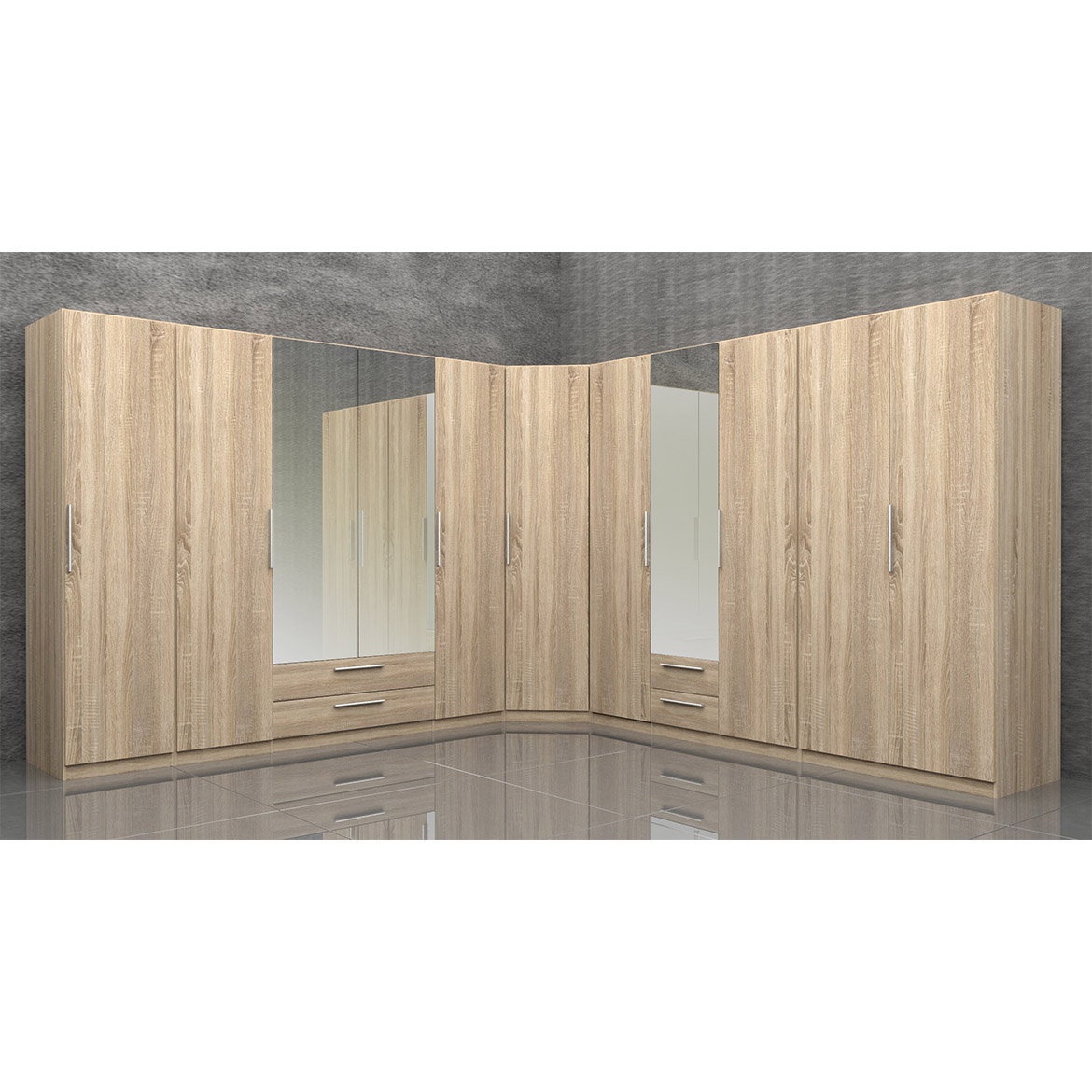 Ormar Cadixo 4 vrata + 2 fioke 200,3x59x213 sonoma