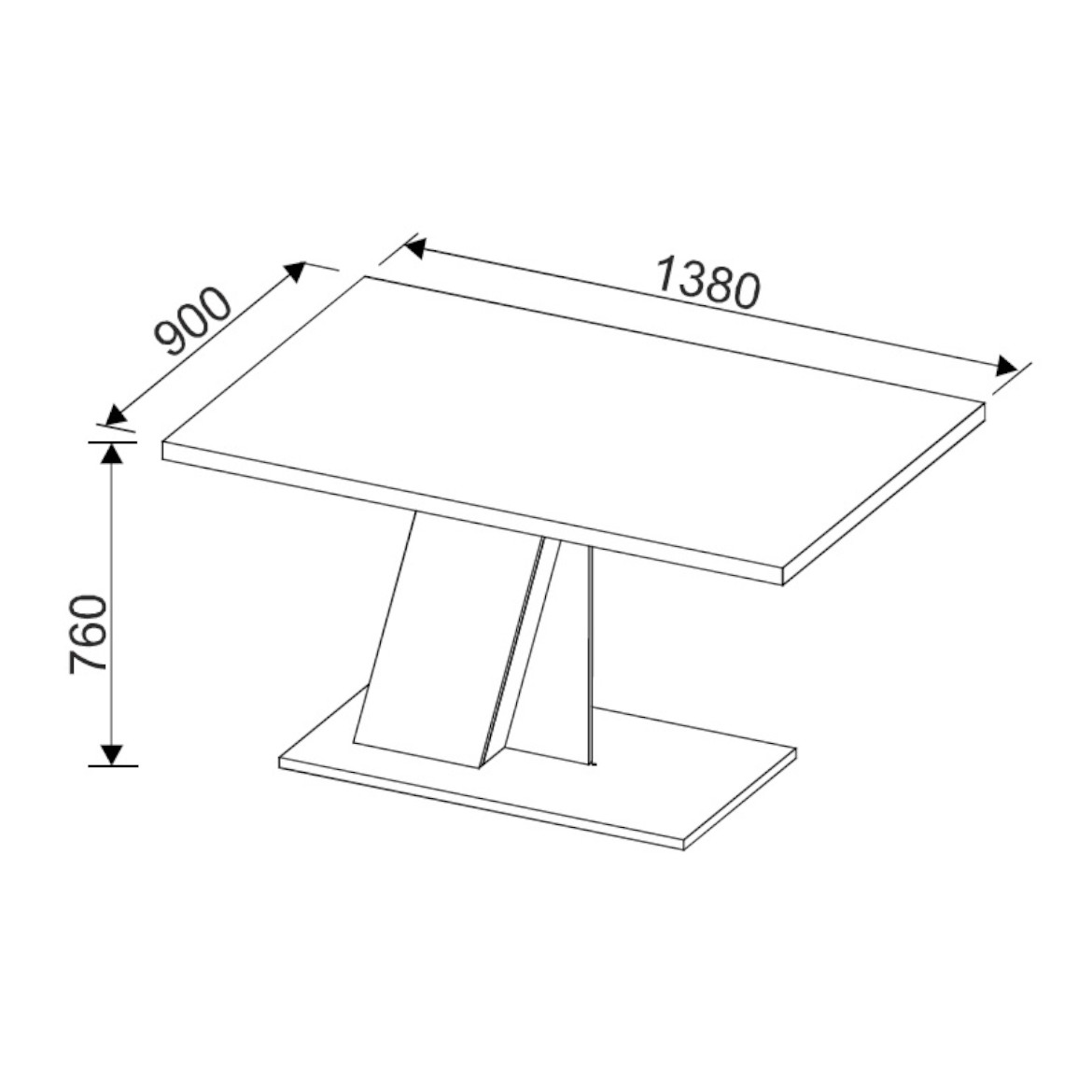 Bristol stol 138x90x76 hrast/bijela