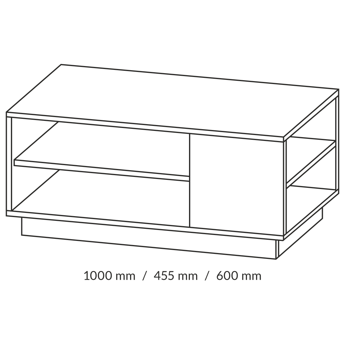 Klub sto Arco 2 police 100x45,5x60 cm natur/sivi