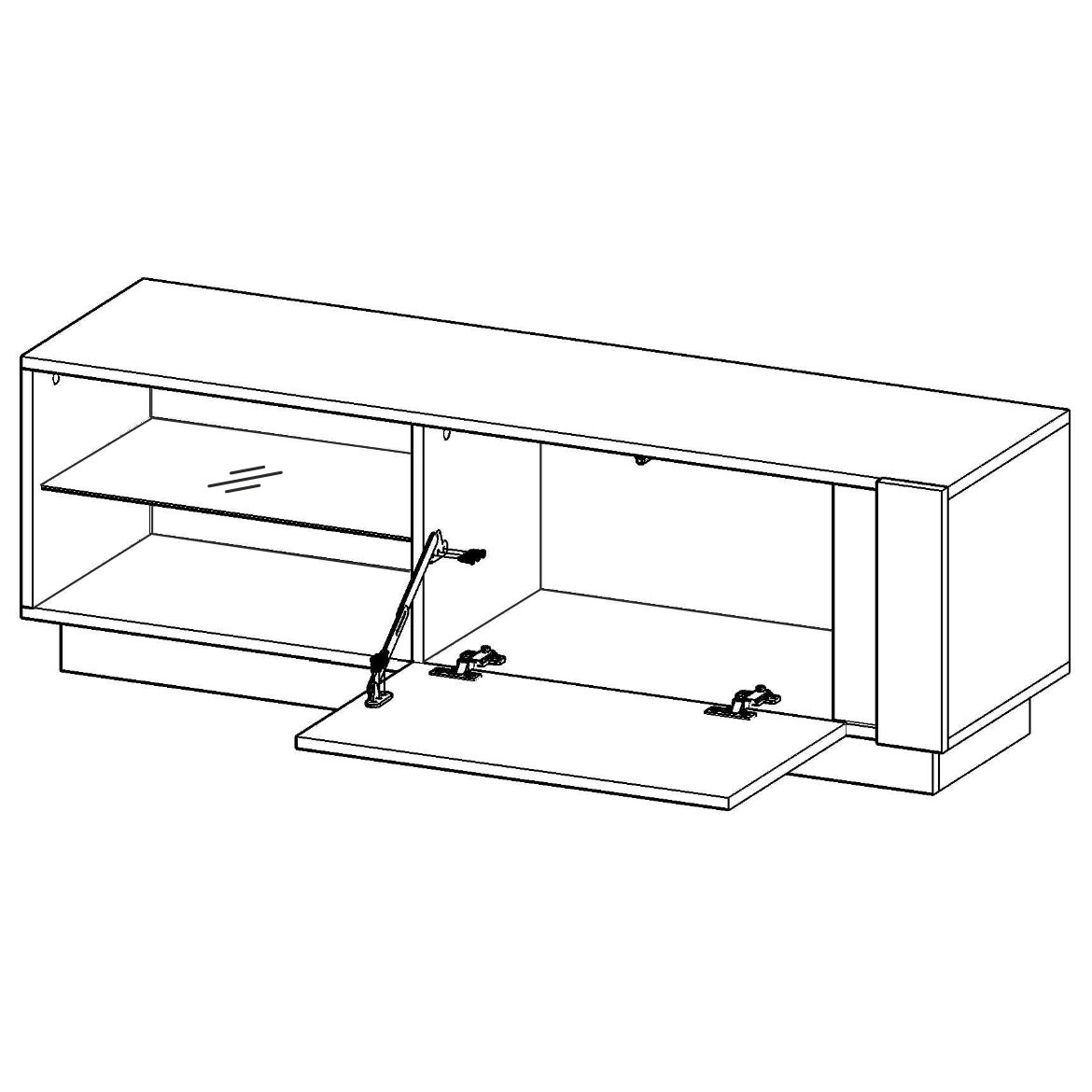 Arco TV komoda 1 vrata + 1 polica 138,1x45,5x40 artisan hrast / siva