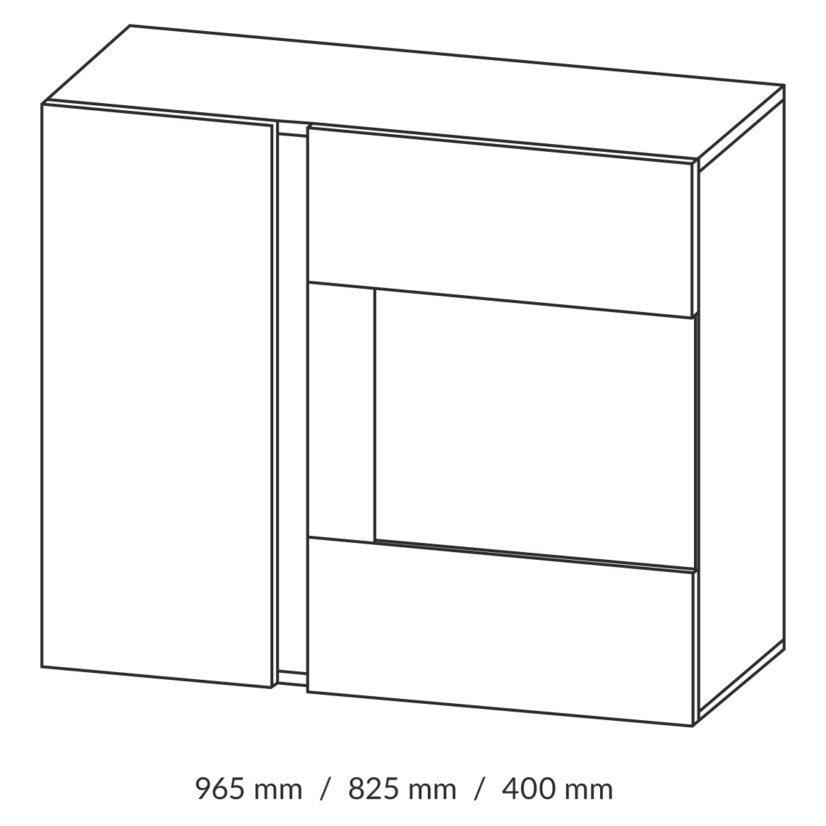 Vitrina Arco viseca 96,5x40x82,5 natur/siva