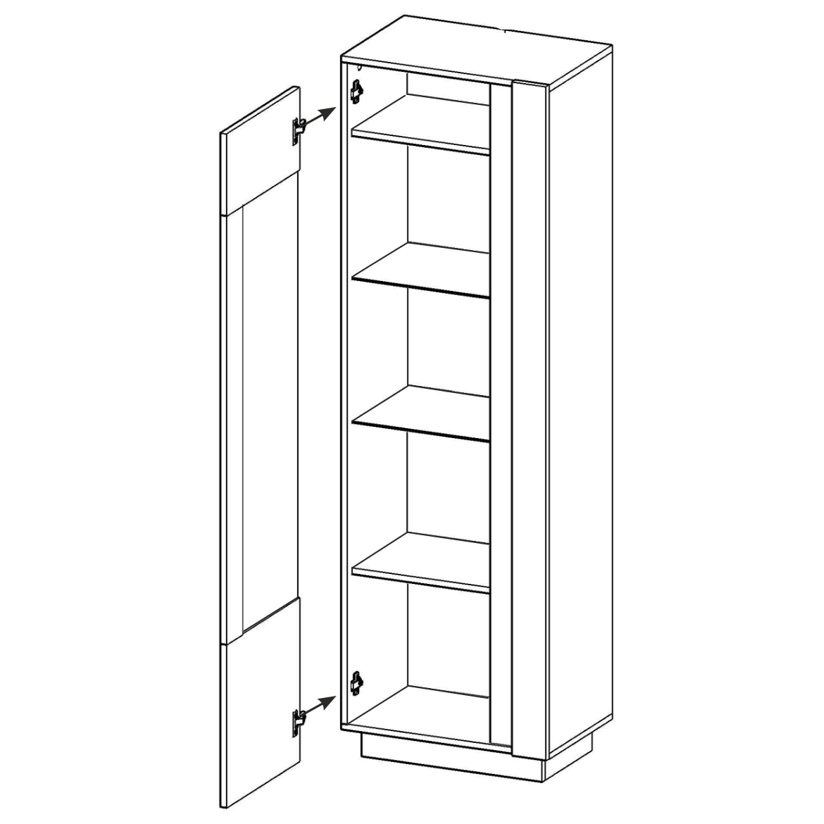 Arco vitrina 1 vrata 60x40x1935 artisan hrast/siva