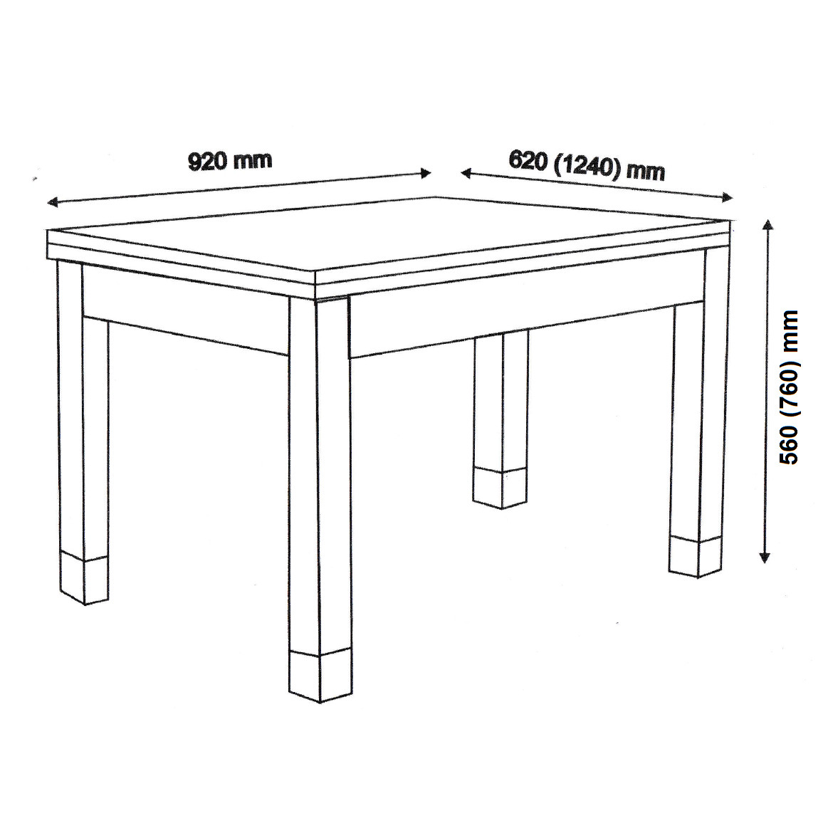 Klub sto/sto Iza 92x62(124)x76 cm sonoma