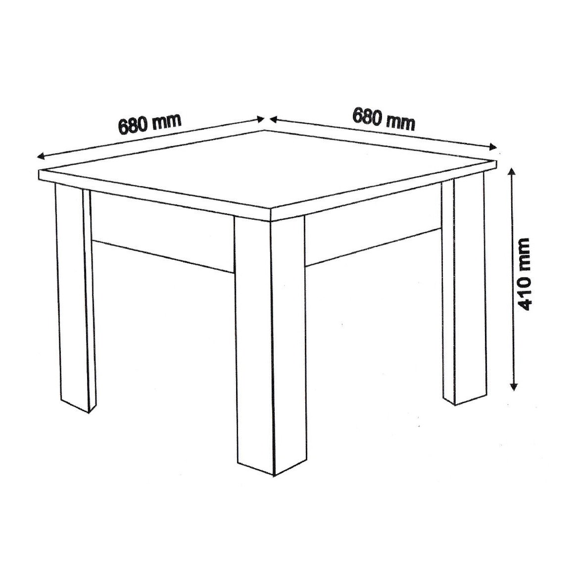 Klub sto David 68x68x41 cm tamni orah