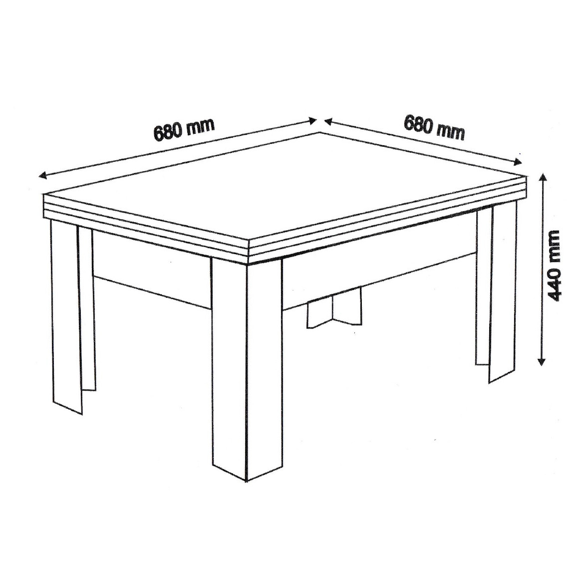 Klub sto Bruno 68x68x44 cm sivi