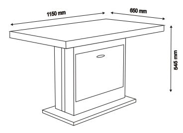 Klub sto Rosa 1 vrata 115x65x54,5 cm natur/beli