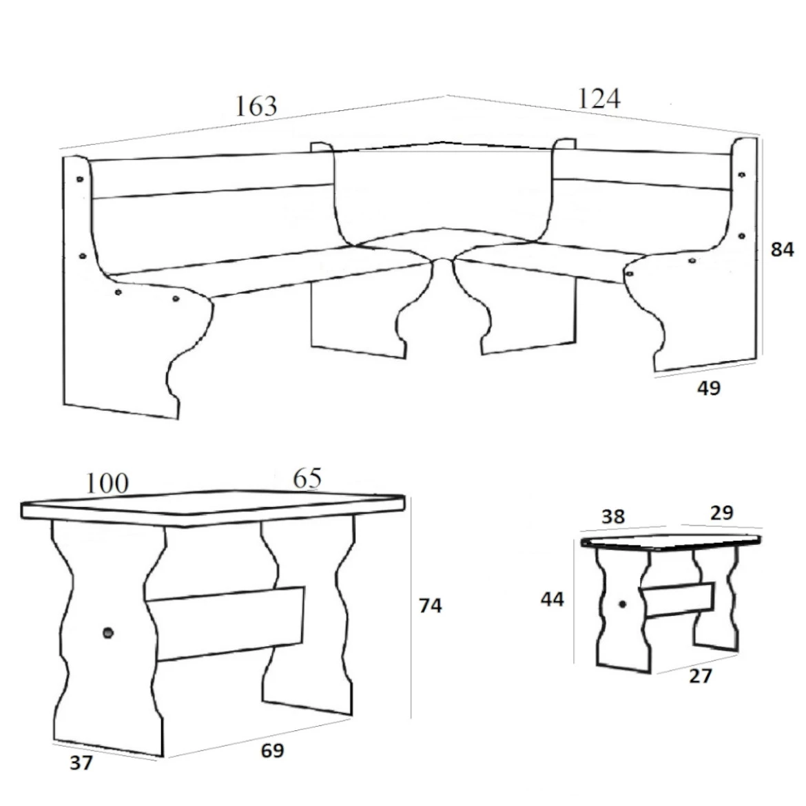 Set sto i stolice Mercury ugaoni wenge