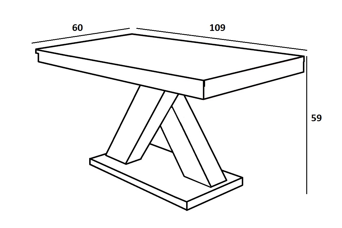 Klub sto Ksena 109x60x59 cm tamni hrast