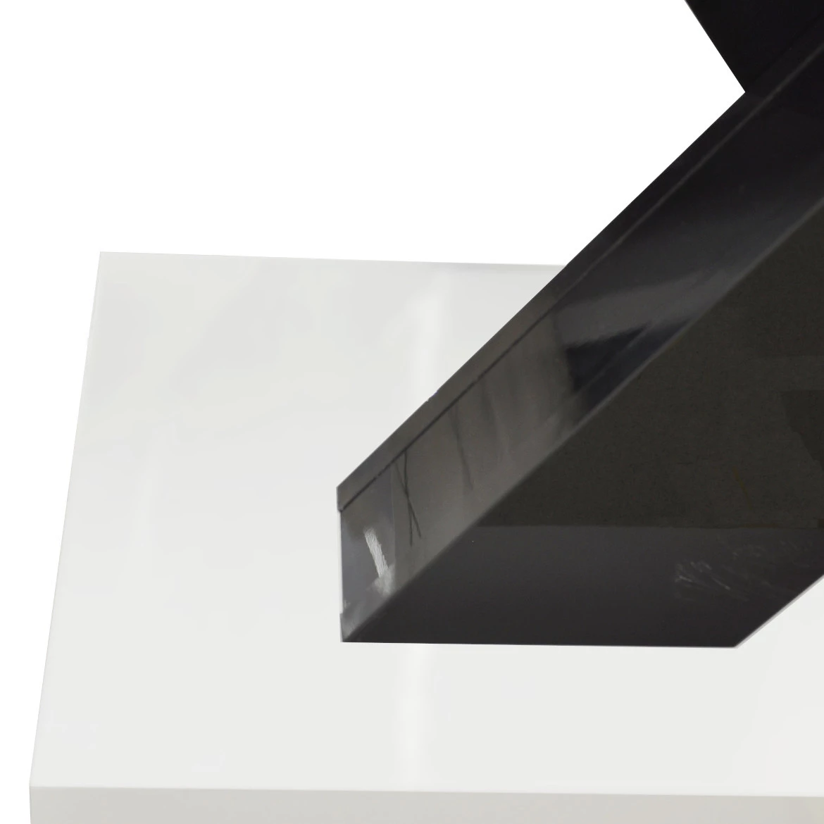 Klub sto Ksena 109x60x59 cm crni/beli visoki sjaj