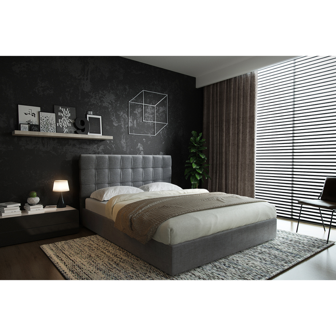 Krevet Bravo sa 2 prostora za odlaganje165x212x101 cm bež