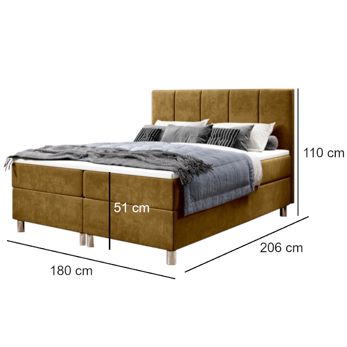 Krevet Calipso sa 2 prostora za odlaganje 180x206x110 cm braon