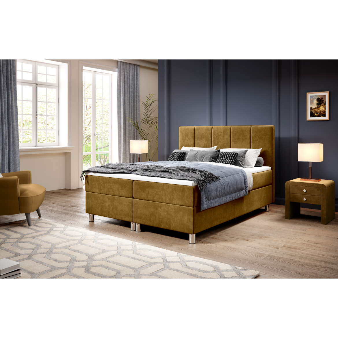 Krevet Calipso sa 2 prostora za odlaganje 180x206x110 cm braon