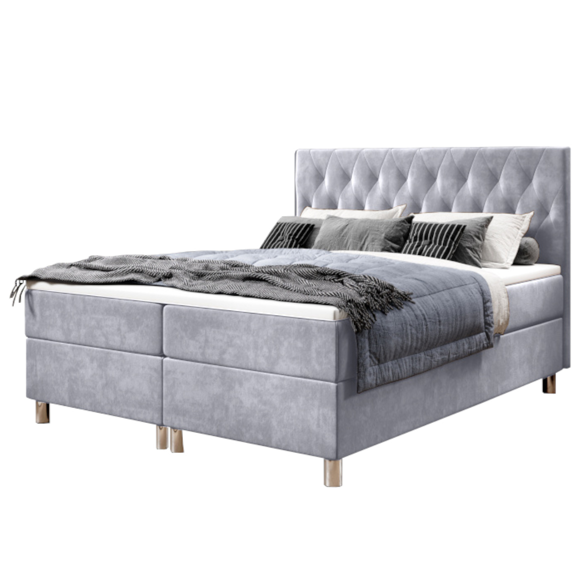 Calipso krevet s 2 spremnika 180x206x110 cm, sivi