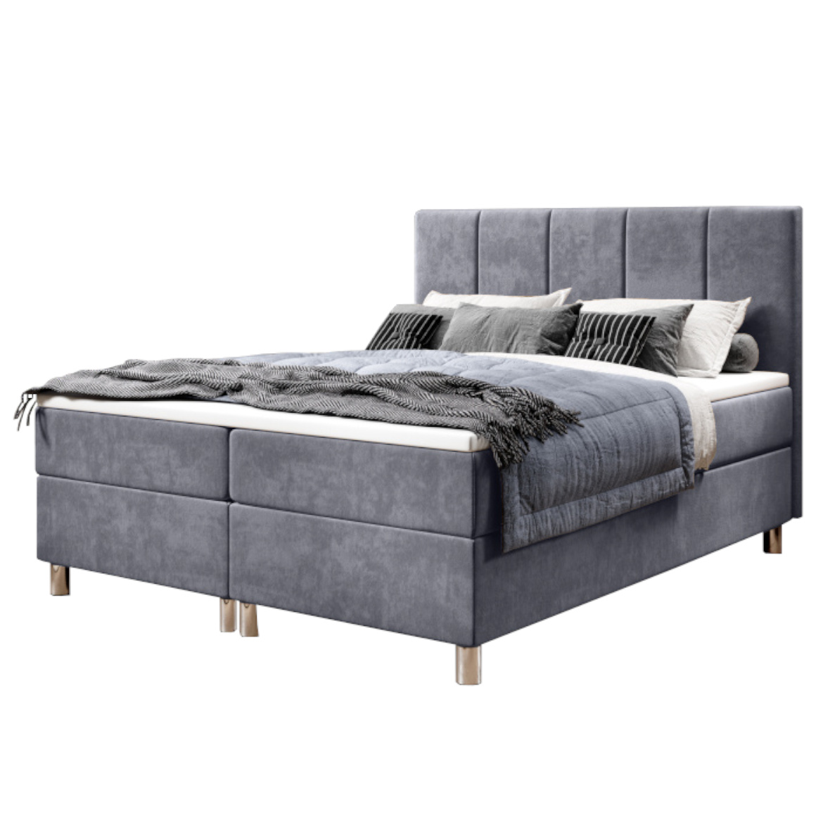 Krevet Calipso sa 2 prostora za odlaganje 160x206x110 cm sivi