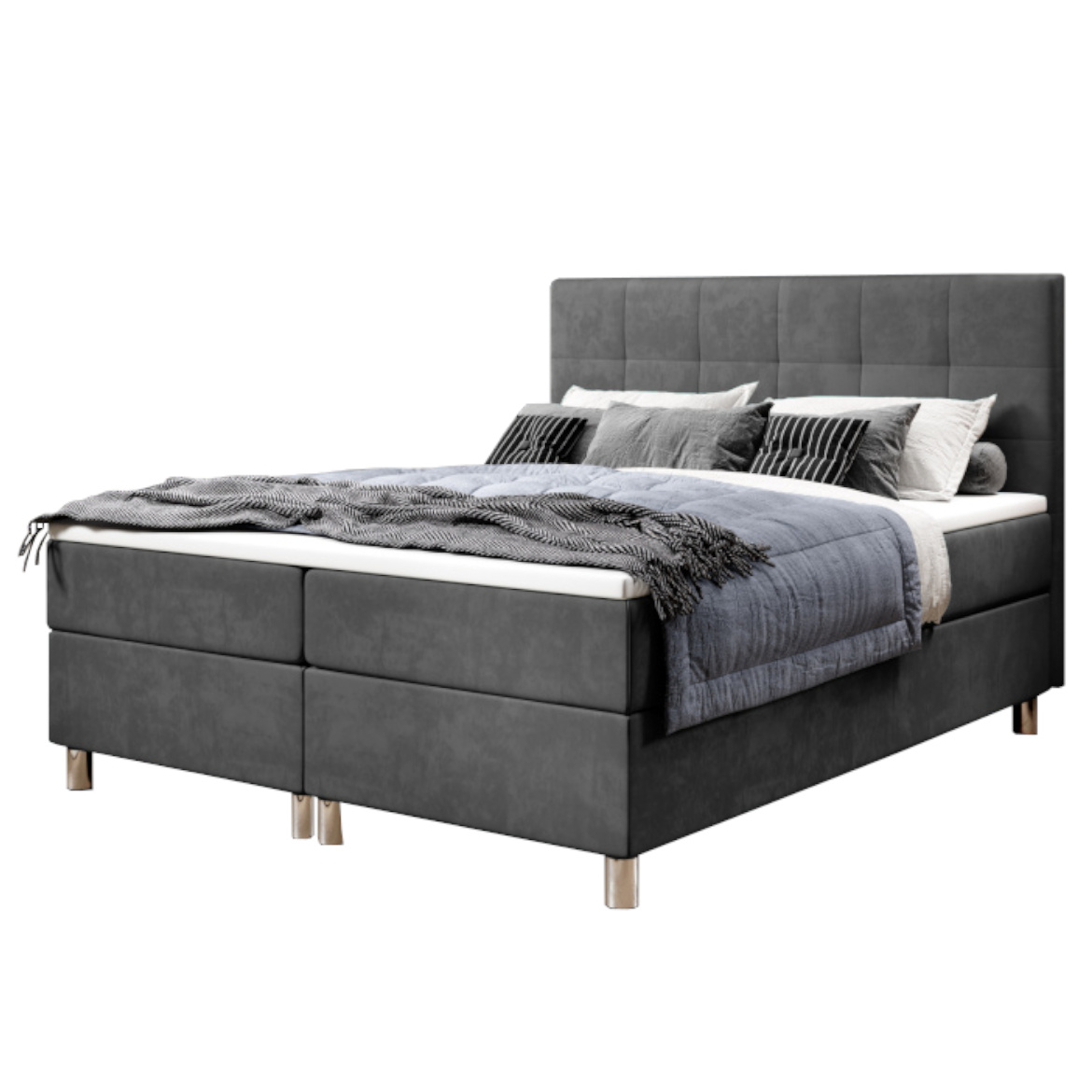 Krevet Calipso sa 2 postora za odlaganje 160x206x110 cm sivi