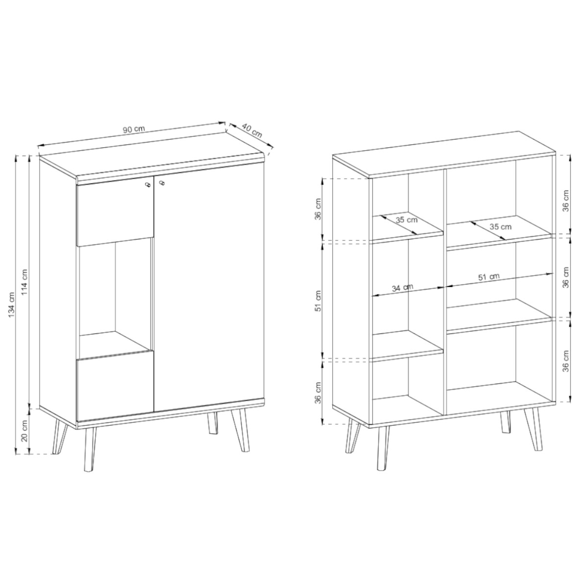 Primo vitrina 2 vrata 90x40x134 cm natur/bela