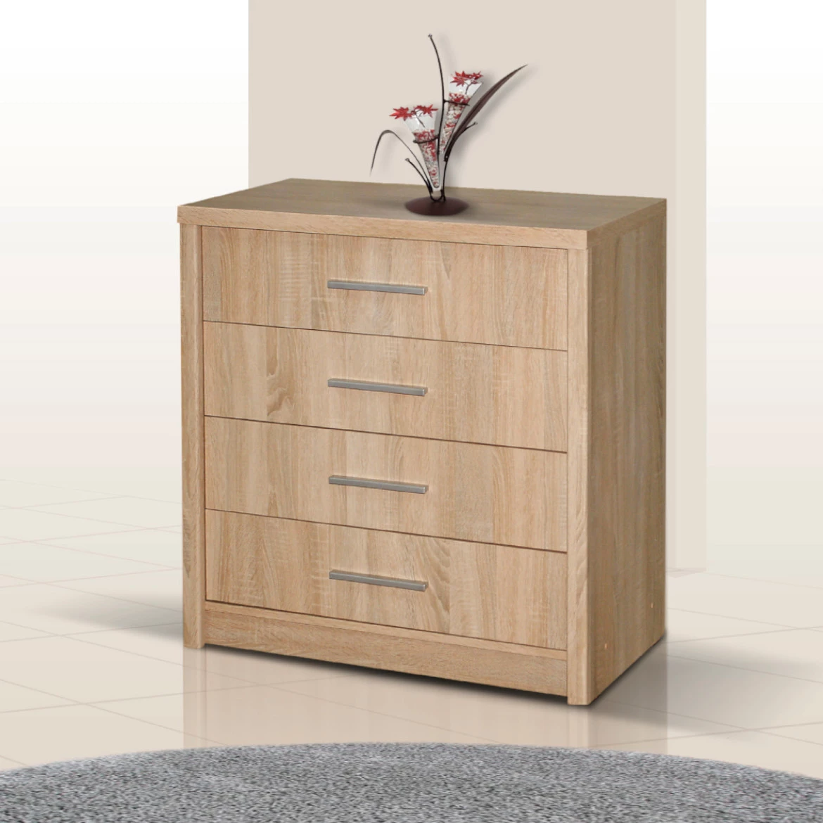 Genewa I komoda 4 fioke 80x45x83 cmnatur (sonoma hrast)