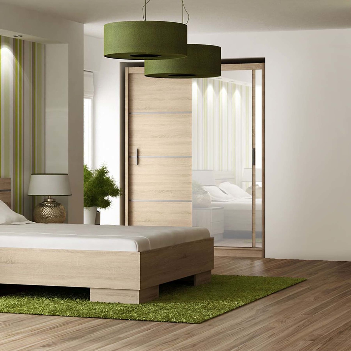 Ormar Vista 150 cm hrast sonoma / ogledalo