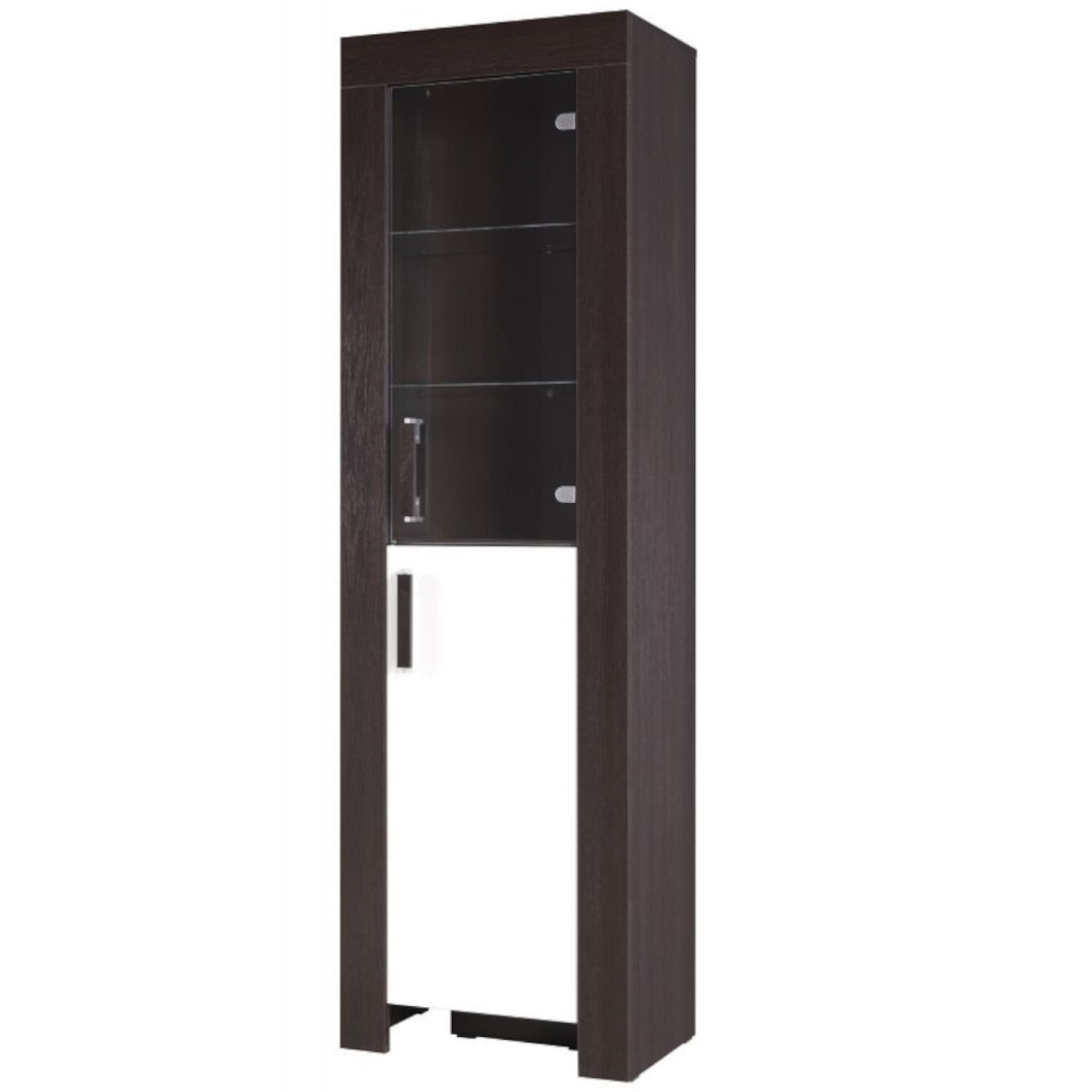 Cezar vitrina leva 2 vrata 60x42x201 cm tamno braon/bela