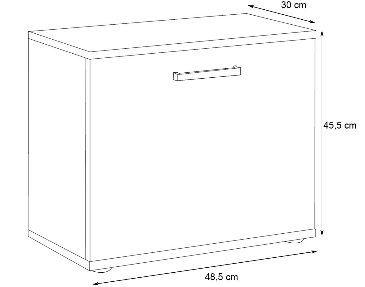 Justus cipelarnik 1 vrata 48,5x30x45,5 cm sivi