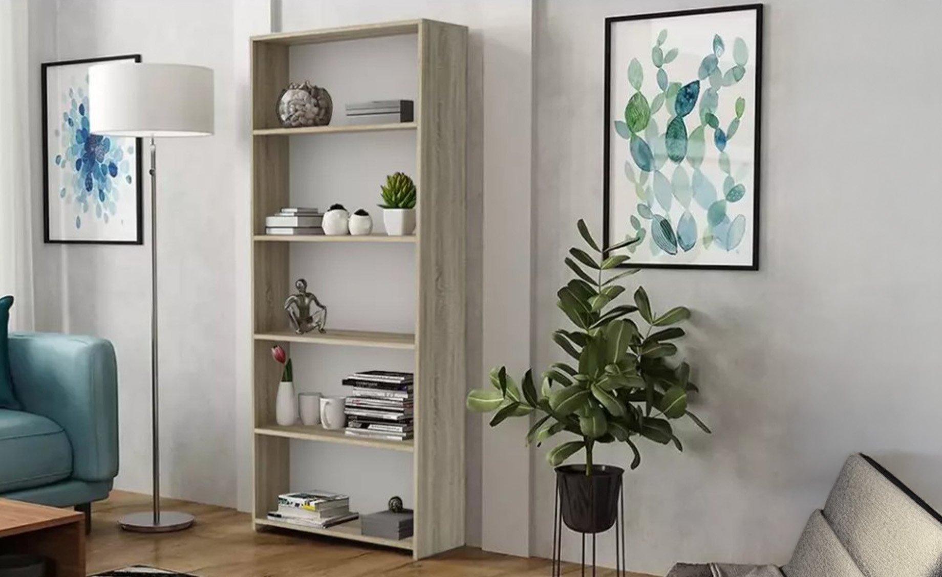 Mero polica 5 otvora 60x30x180  natur (sonoma hrast)