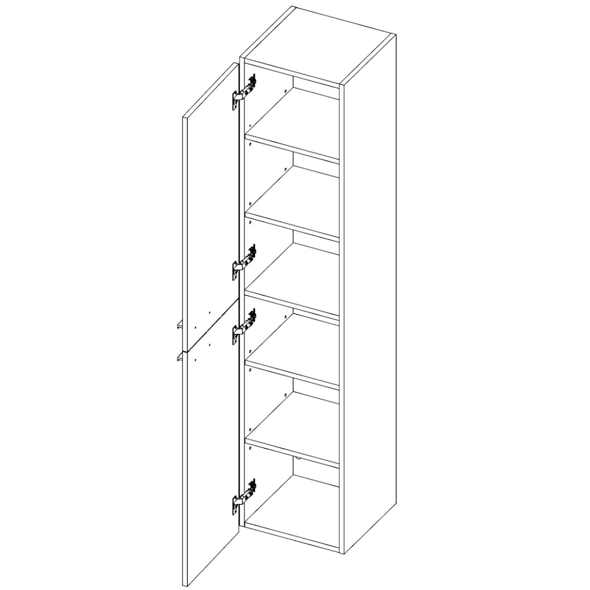 Royal kupatilski ormaric 2 vrata 35x35x162 cm tamno sivi