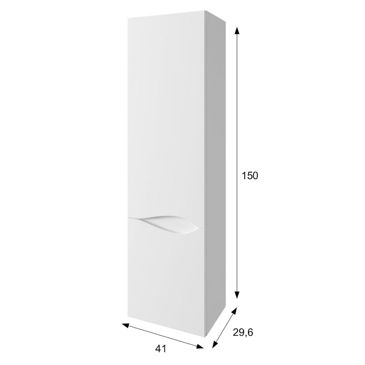 Murcia kupatilski ormaric 2 vrata 41x29,6x150 cm beli