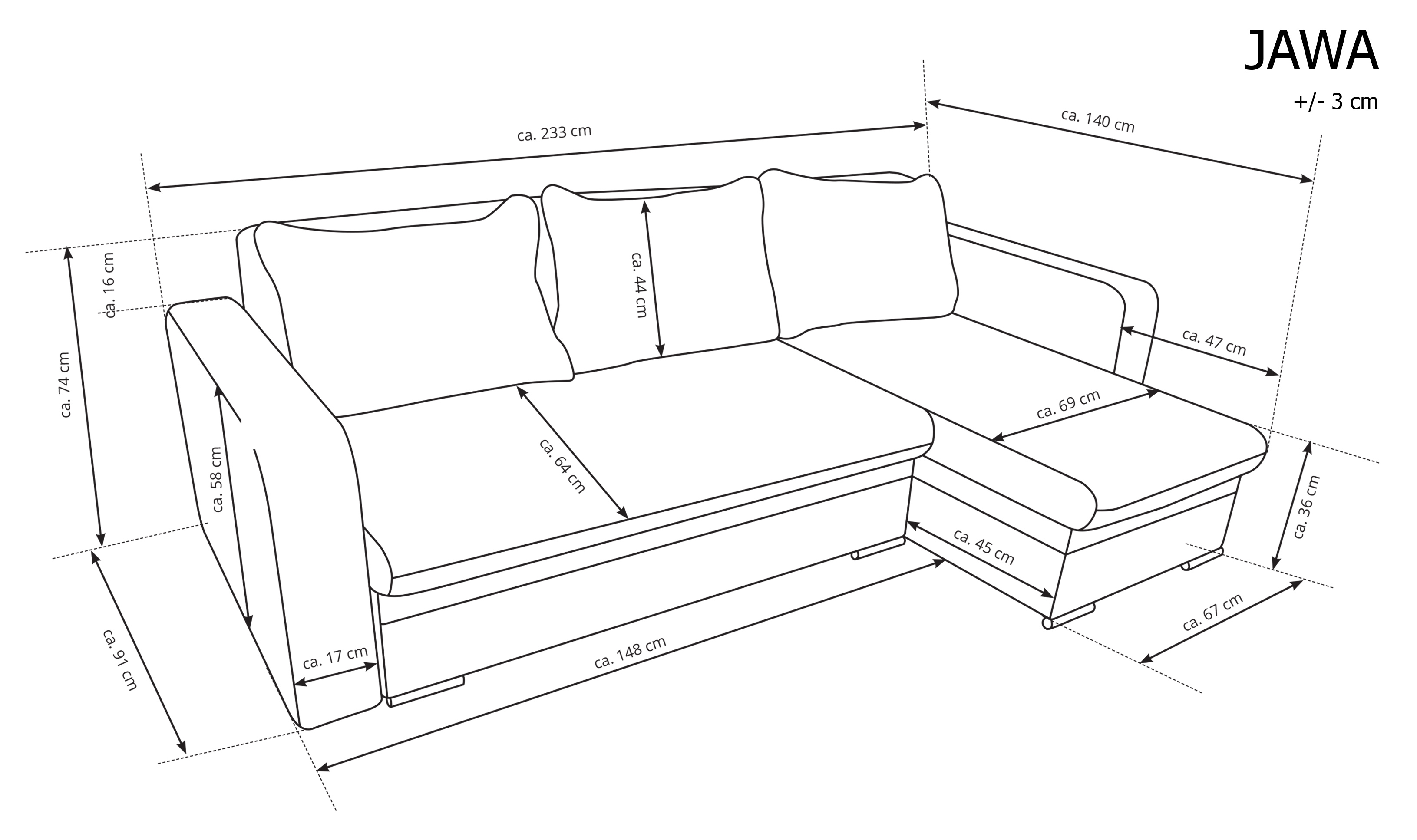 Kutna sofa na razvlacenje Jawa Enjoy 21 + Enjoy 22 univerzalna