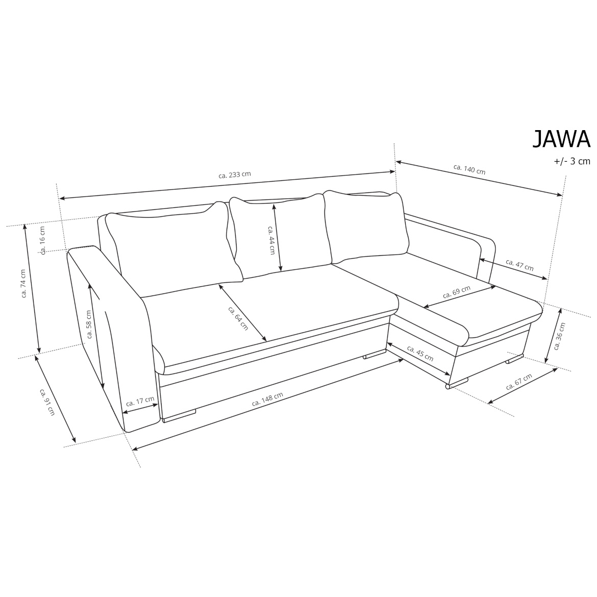 Kutna sofa na razvlacenje Jawa Enjoy 6 + Enjoy 8 univerzalna