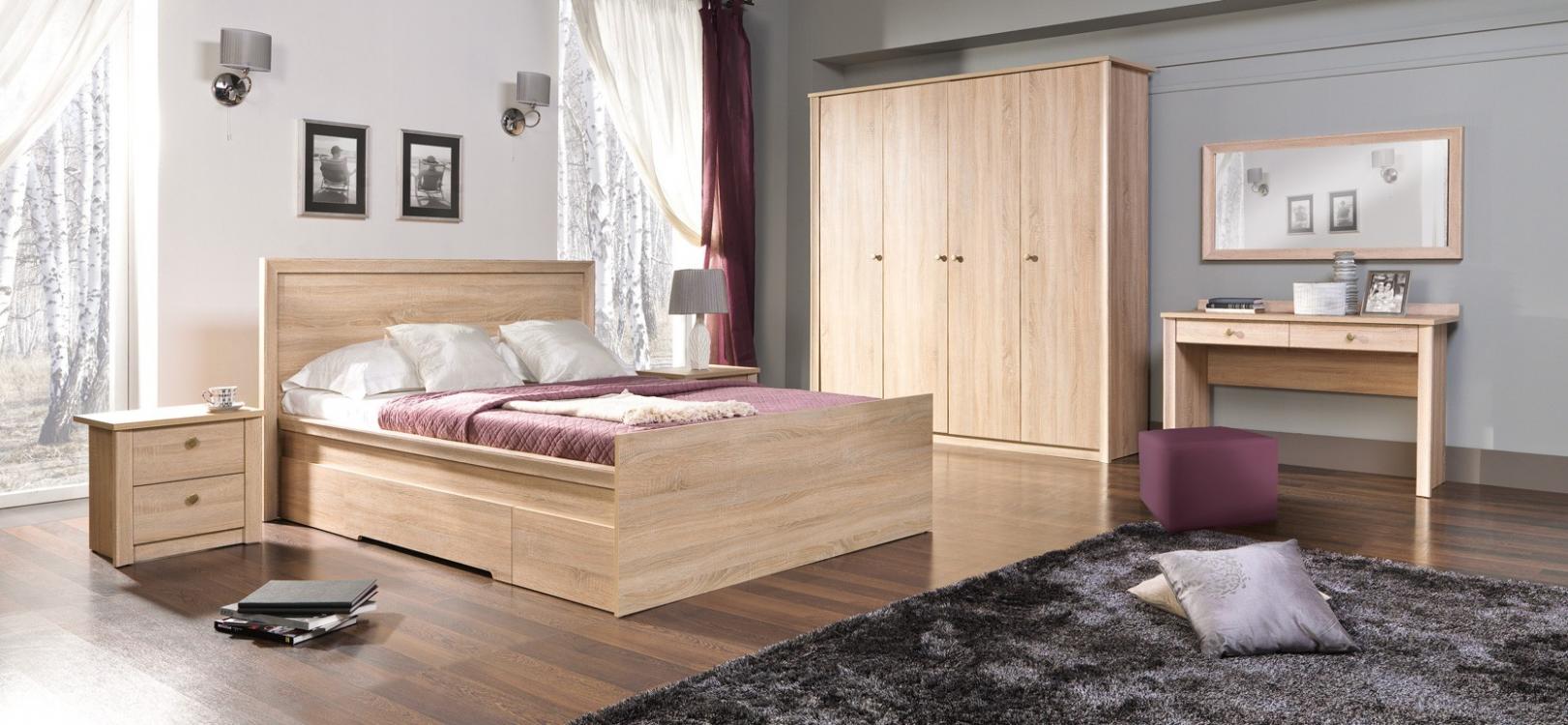 Finesse krevet sa podnicom 180x204x100 cm hrast