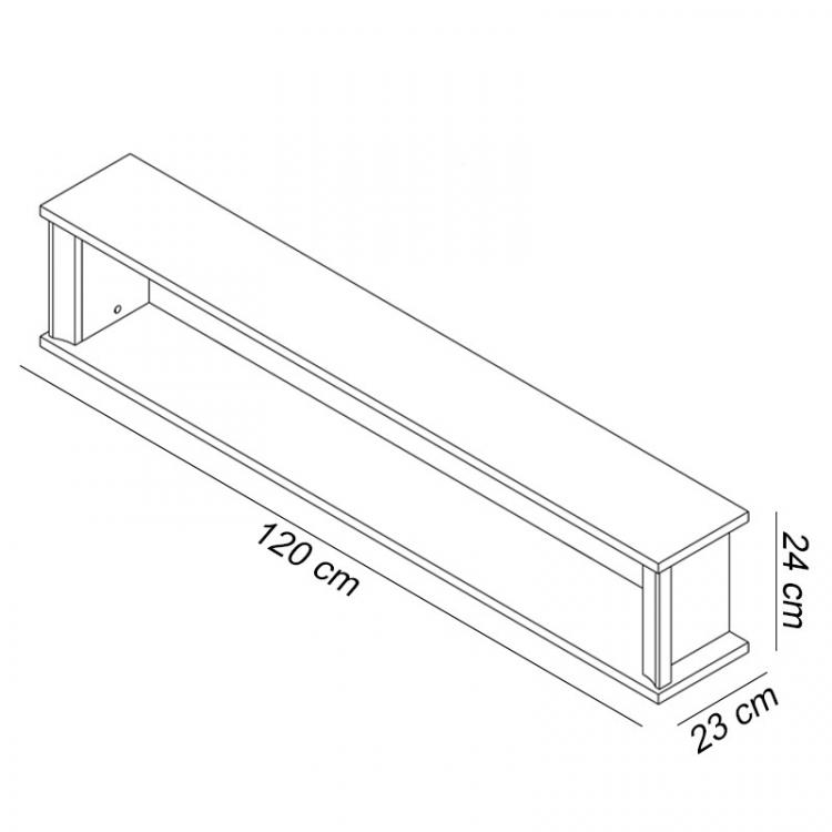 Finesse zidna polica 1 otvor 120x23x24 natur